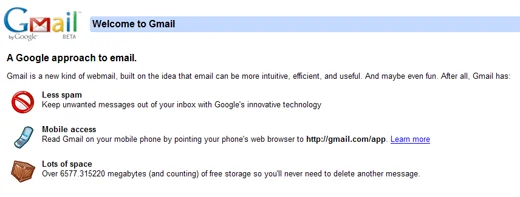 Visual for this record: Gmail's 2004 launch made email storage abundant