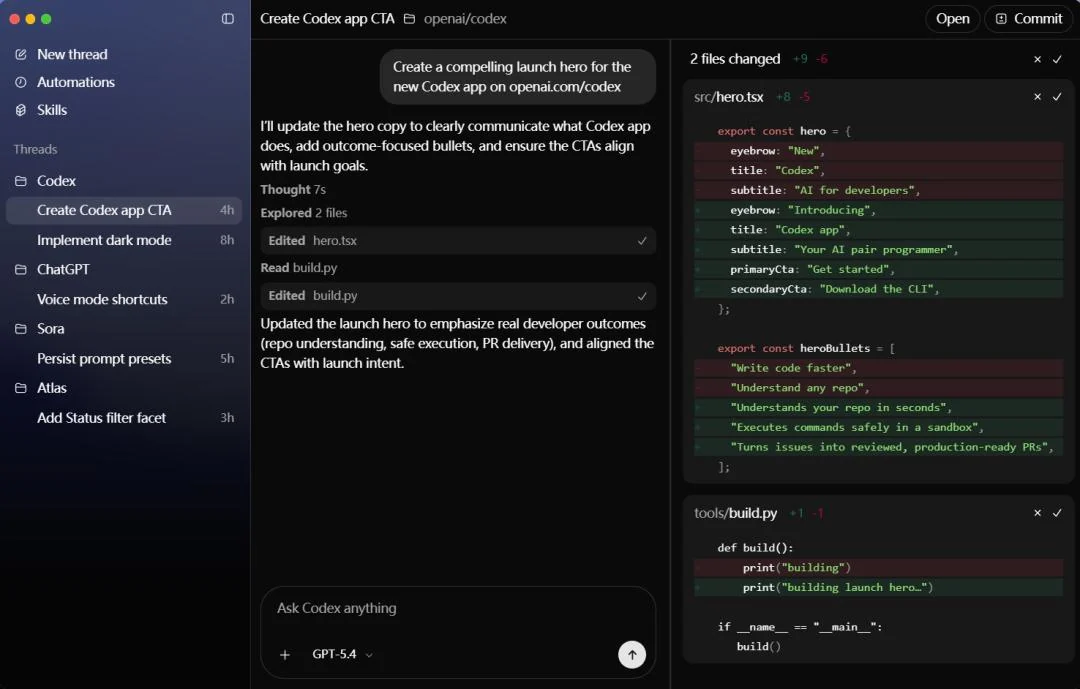 Visual for this record: OpenAI's Codex still asks a person to check the code it writes